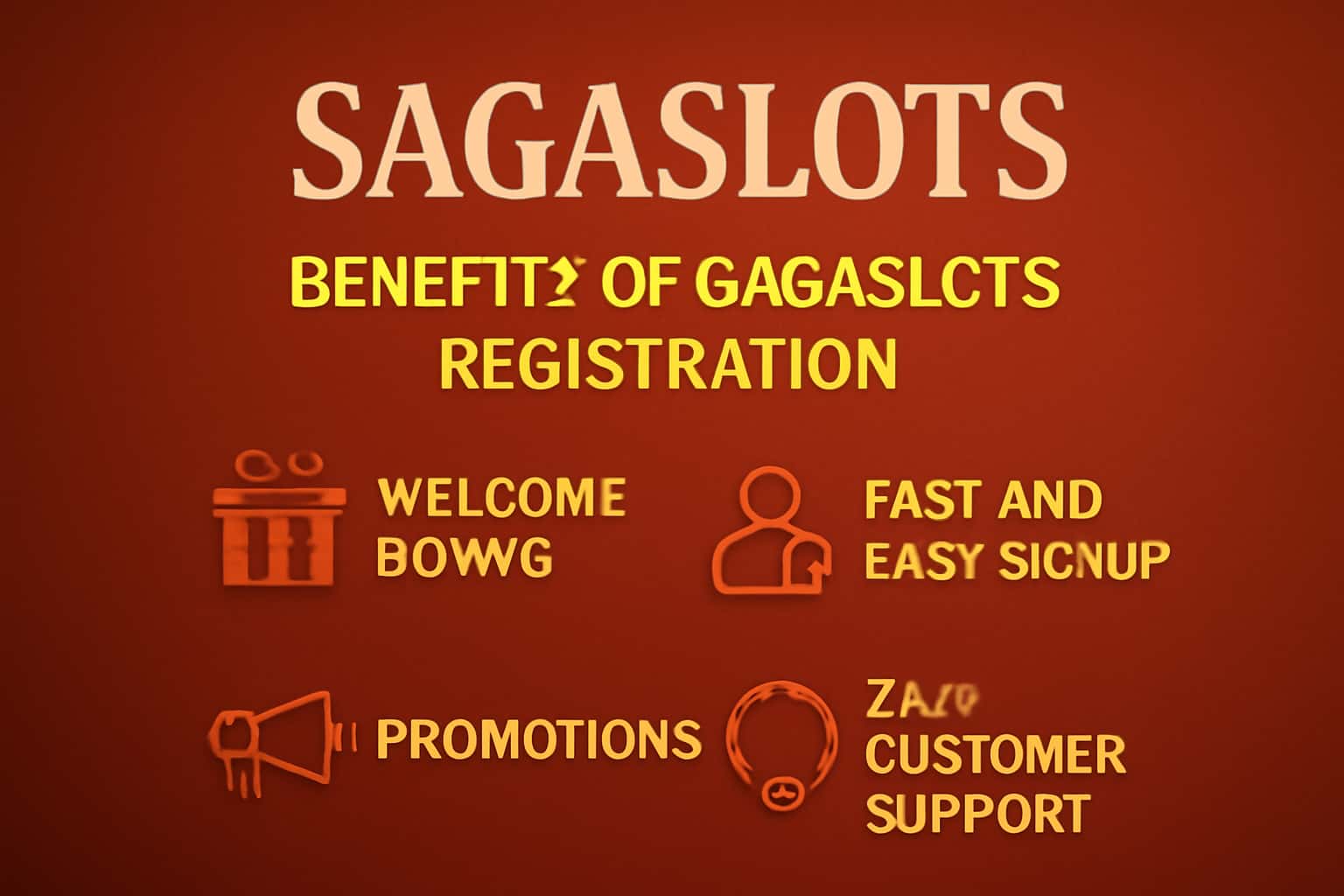 An informative representation of the benefits of registering with Sagaslots, emphasizing security and user support.