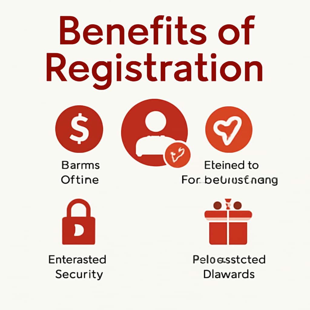 An educational diagram highlighting key benefits of registering with Sagaslots.