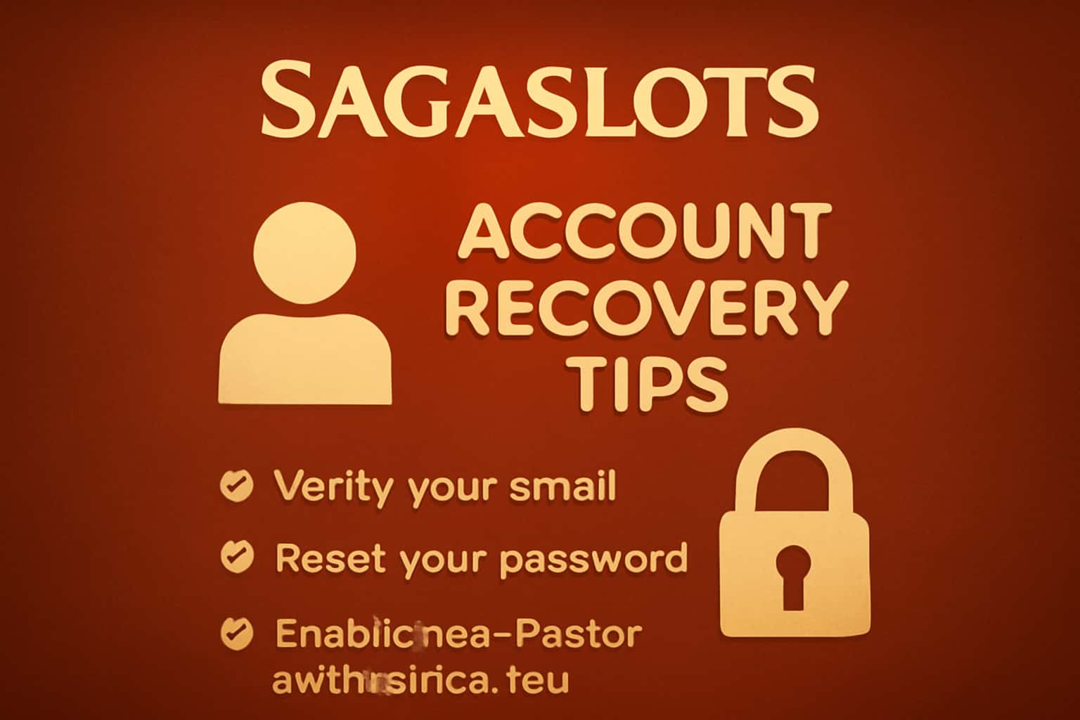 An informational scene depicting Sagaslots account recovery tips with clear display of the word 'Sagaslots'.