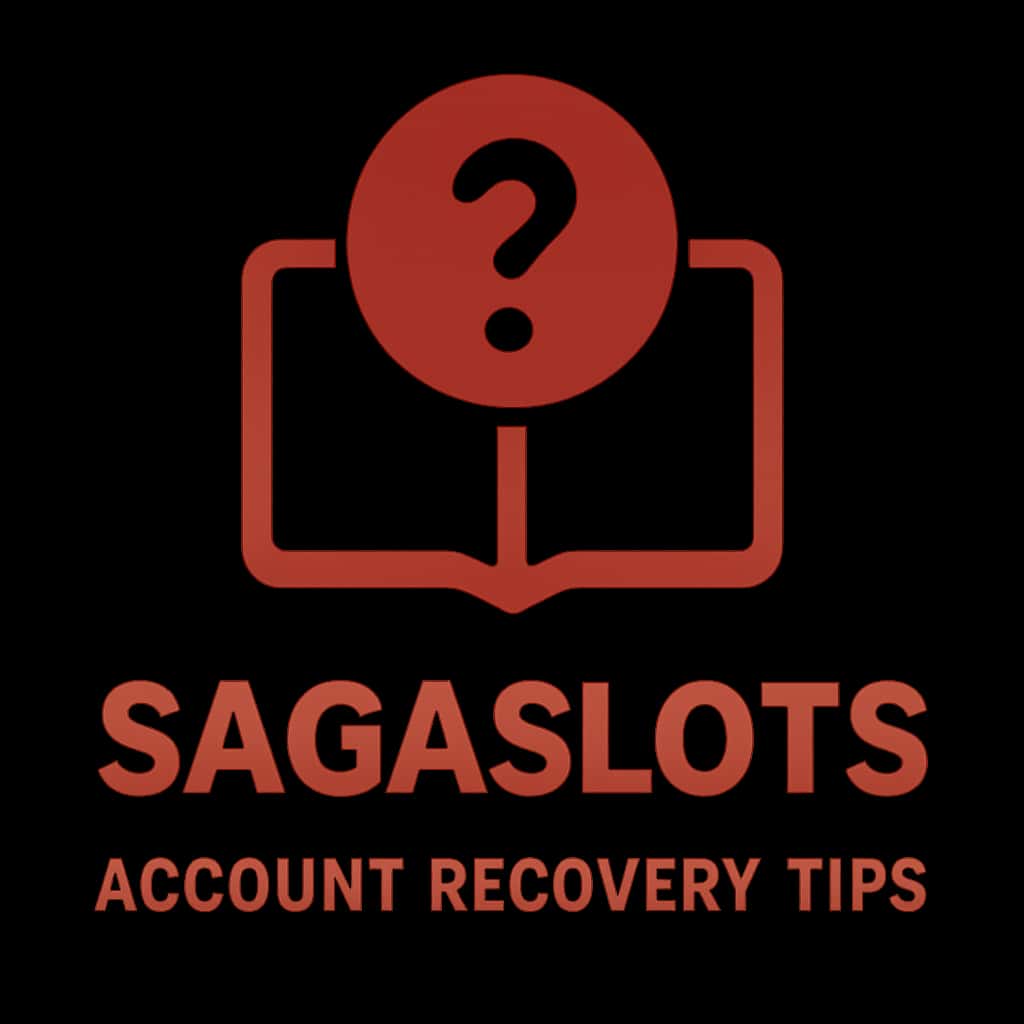 A badge concept for Sagaslots Account Recovery Tips with the word 'Sagaslots'.