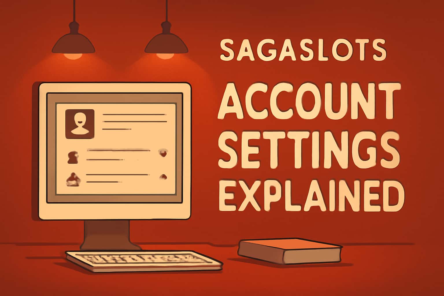 An illustration depicting account management features for Sagaslots.