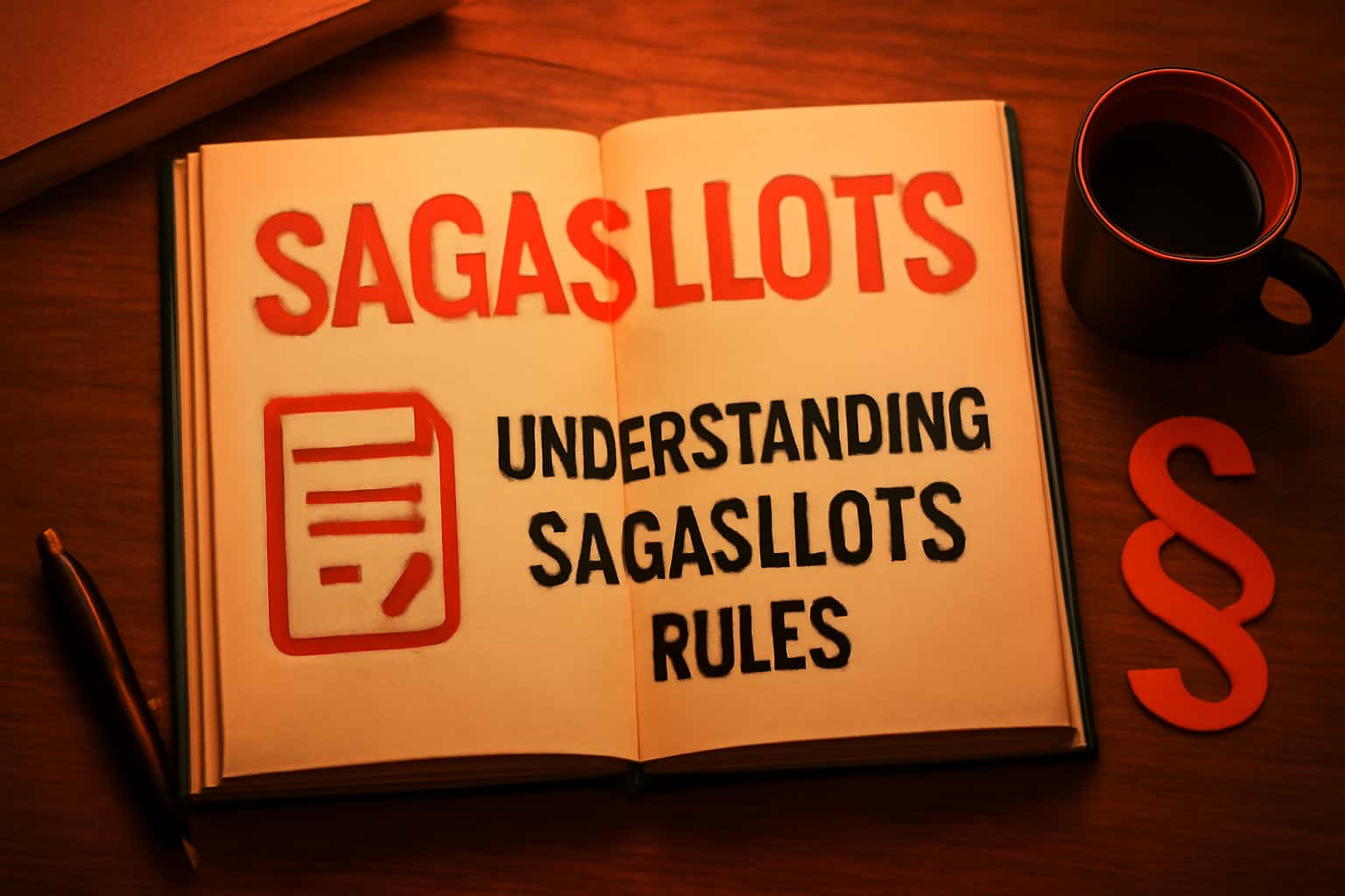 An informative illustration depicting Sagaslots rules with a futuristic design.